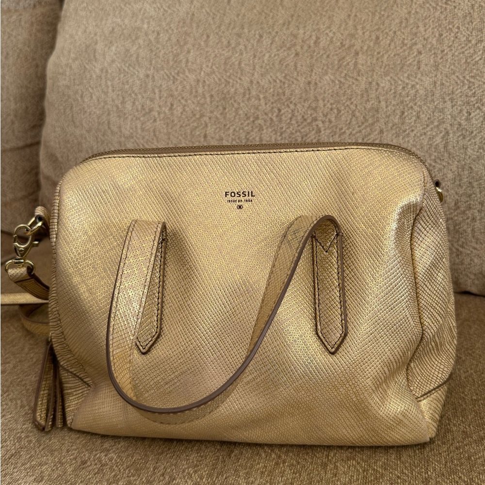 Fossil Metallic Gold Shoulder Bag